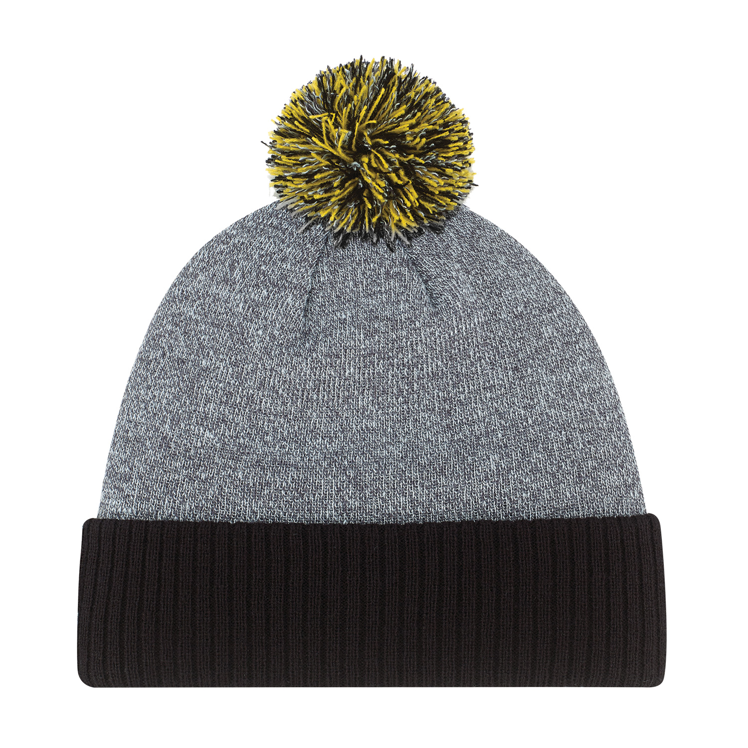 Cuff Toque (Pom Pom 8cm) — Heather knit/Cable rib knit — AJM 9P184M - Image 5