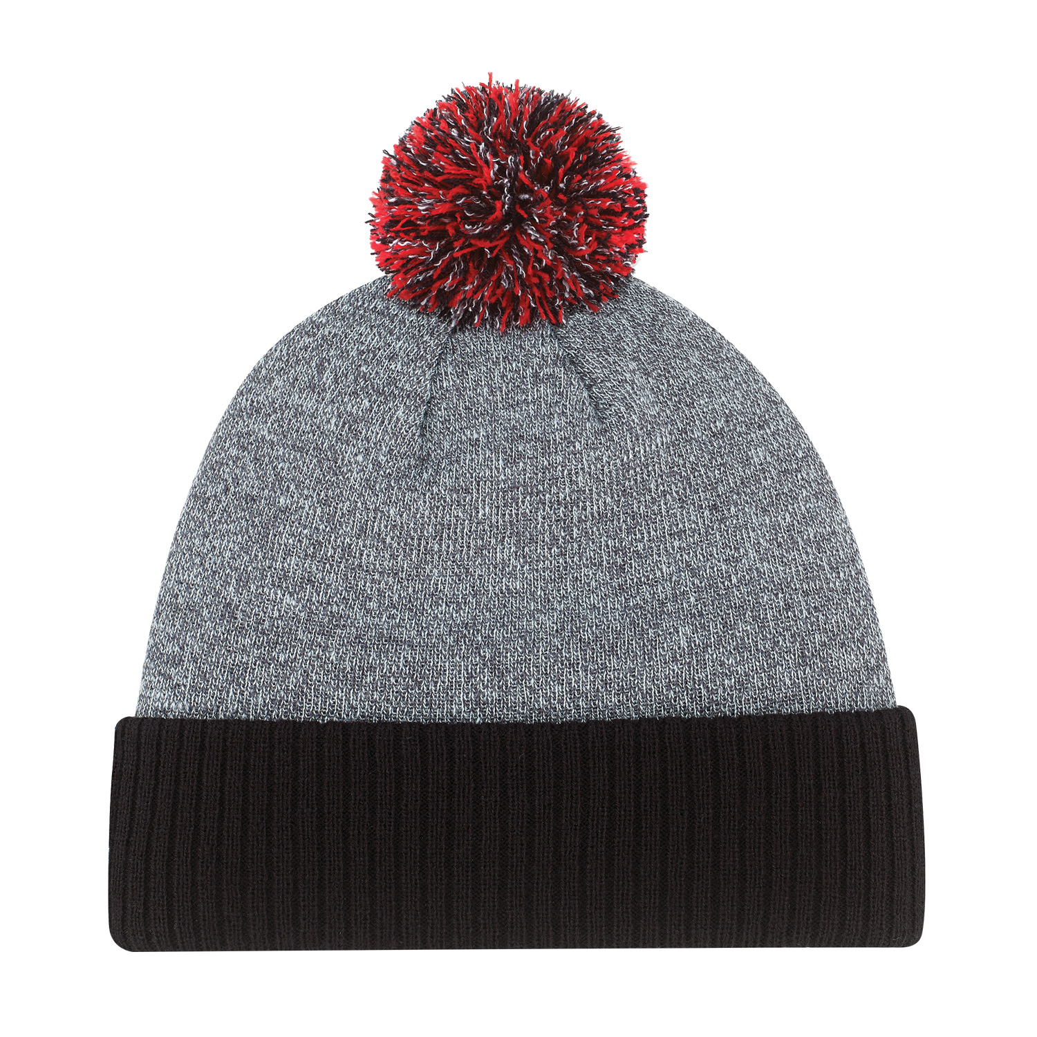 Cuff Toque (Pom Pom 8cm) — Heather knit/Cable rib knit — AJM 9P184M - Image 6