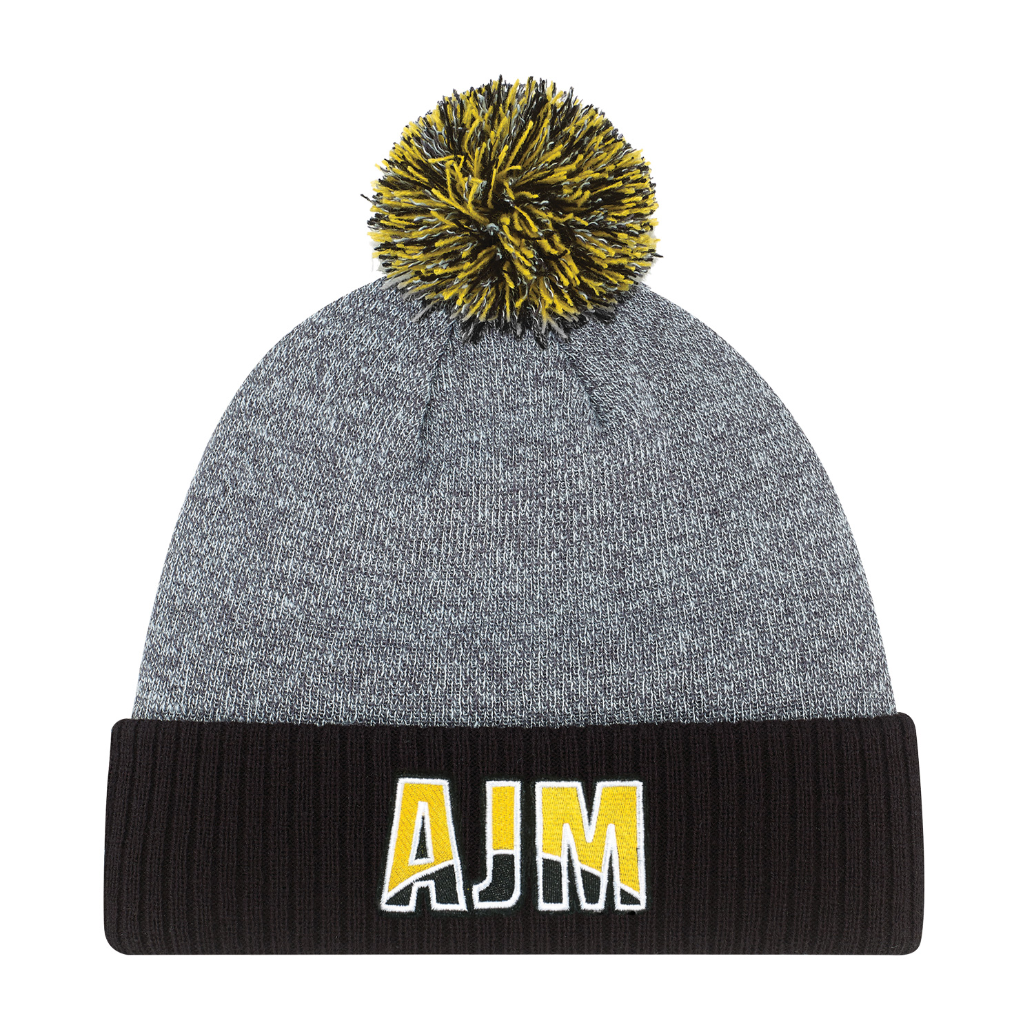 Cuff Toque (Pom Pom 8cm) — Heather knit/Cable rib knit — AJM 9P184M
