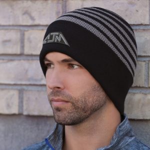 Alternative view of Cuff Toque — Mesh stripe rib knit — AJM 9Q204M