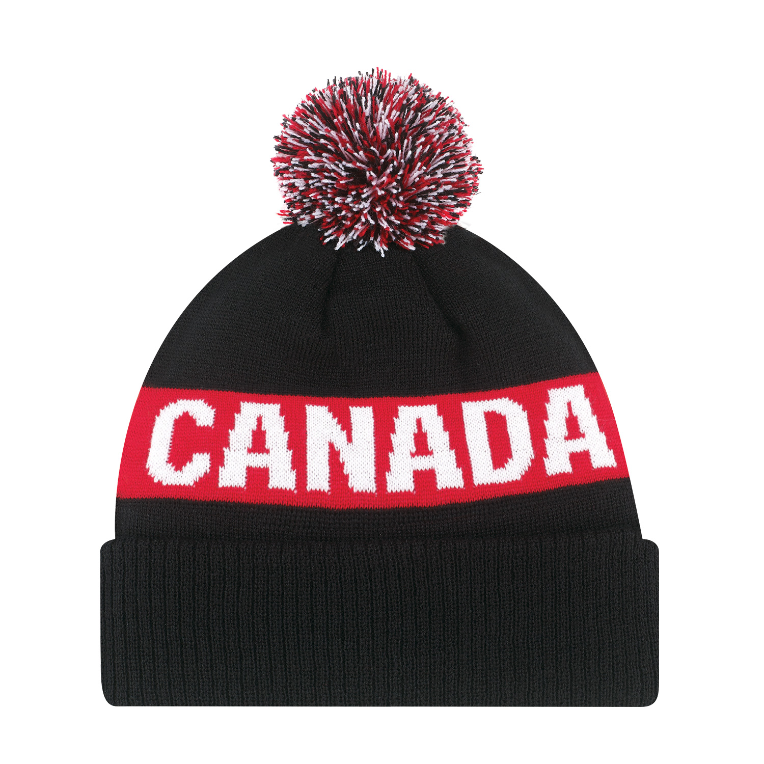Cuff Toque (Canada, Pom Pom 8cm) — Jacquard knit — AJM 9R215M - Image 4