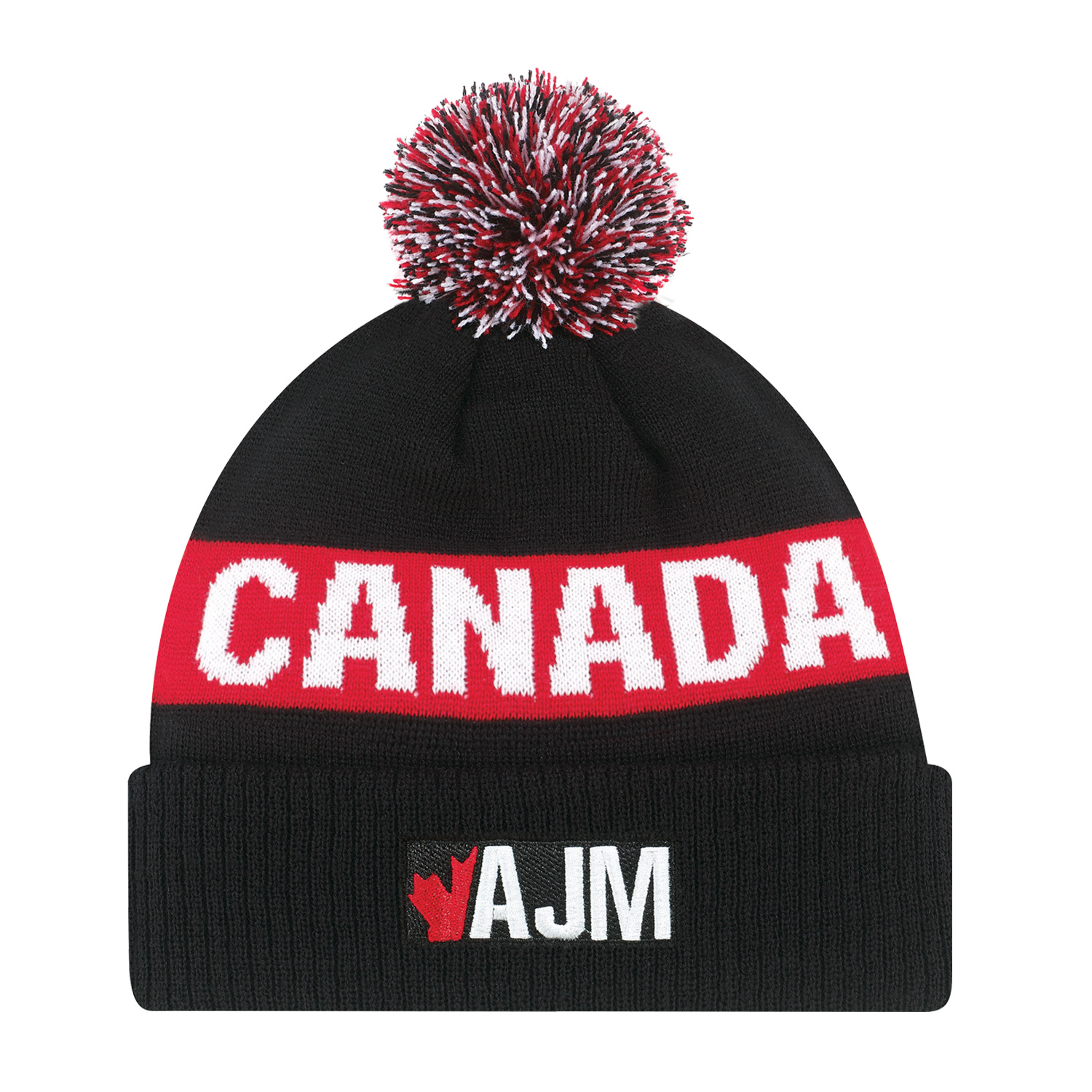 Cuff Toque (Canada, Pom Pom 8cm) — Jacquard knit — AJM 9R215M