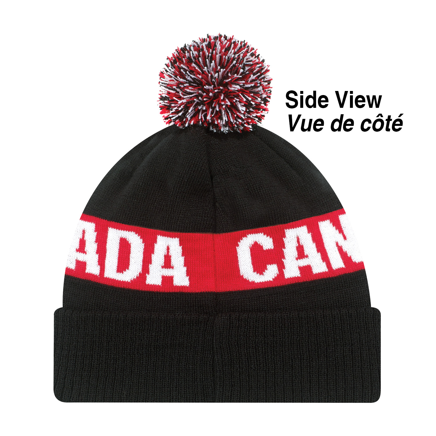 Cuff Toque (Canada, Pom Pom 8cm) — Jacquard knit — AJM 9R215M - Image 3