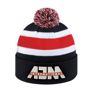 Cuff Toque (Pom Pom 8cm, Junior) — Stripe rib knit — AJM 9S243J