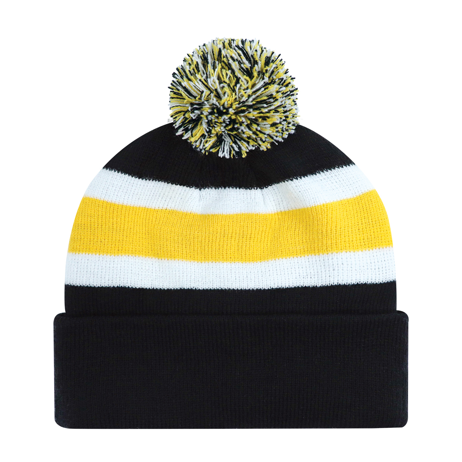 Cuff Toque (Pom Pom 8cm, Junior) — Stripe rib knit — AJM 9S243J - Image 5