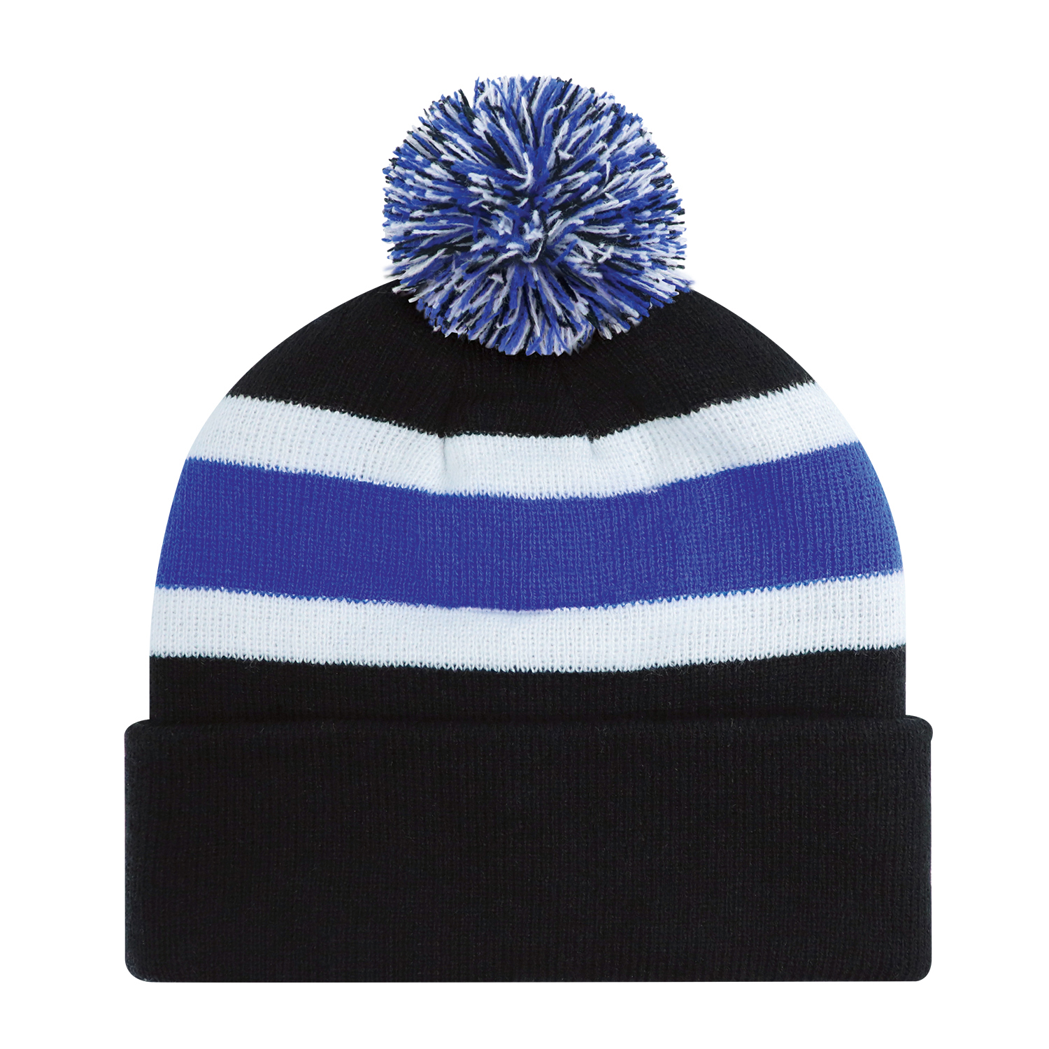 Cuff Toque (Pom Pom 8cm, Junior) — Stripe rib knit — AJM 9S243J - Image 7