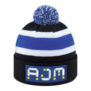 Cuff Toque (Pom Pom 8cm) — Stripe rib knit — AJM 9S243M