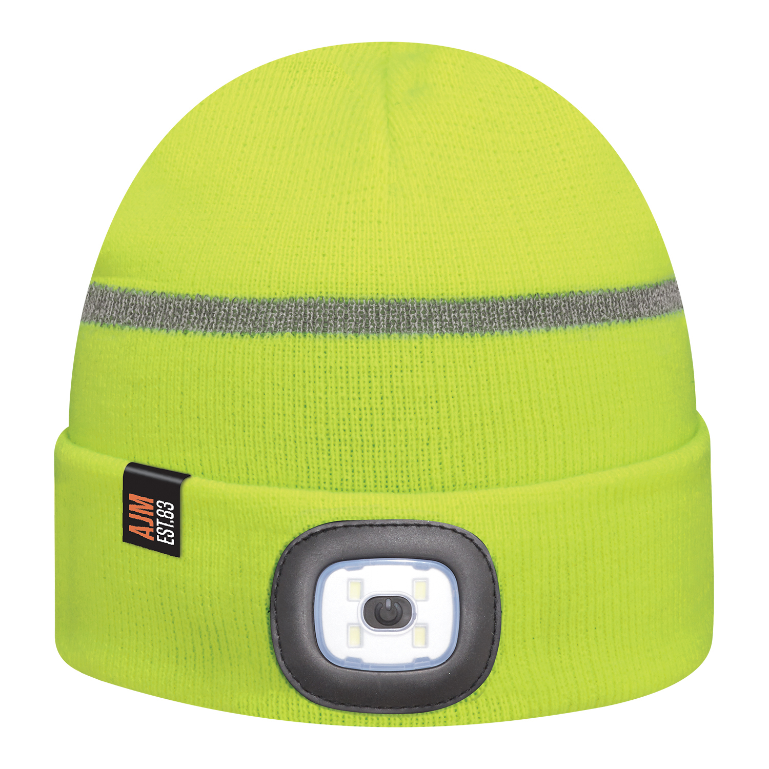 Cuff Toque with LED Light (Reflective, Safety) — Rib knit — AJM 9X190M