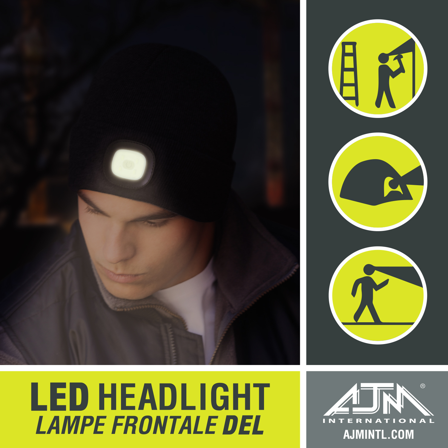 Cuff Toque with LED Light — Rib knit — AJM 9X539M - Image 5