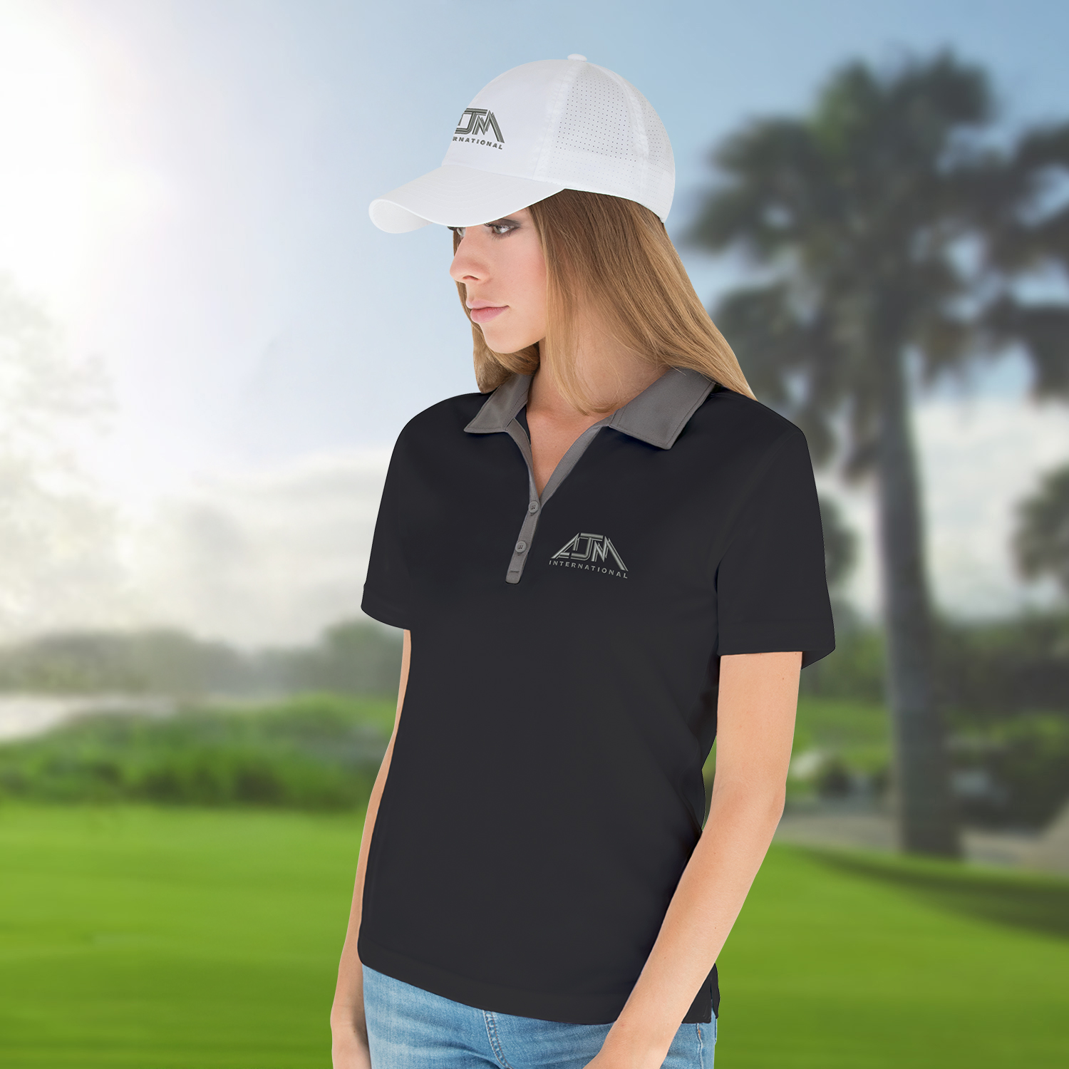 Women's Performance Two-Tone Polo — AJM PF2015 - Image 3