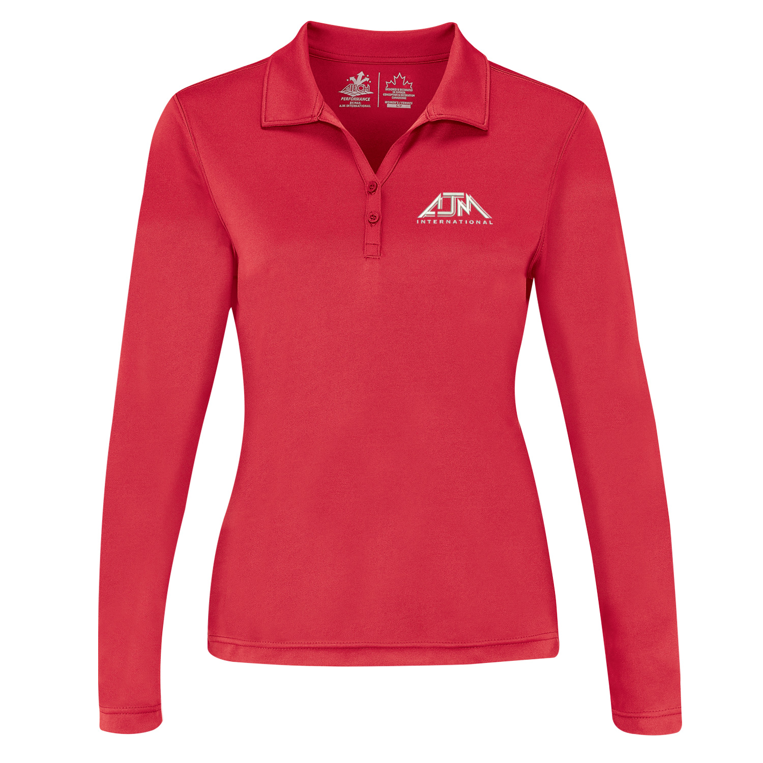 Women's Performance Long Sleeve Polo — AJM PF2900