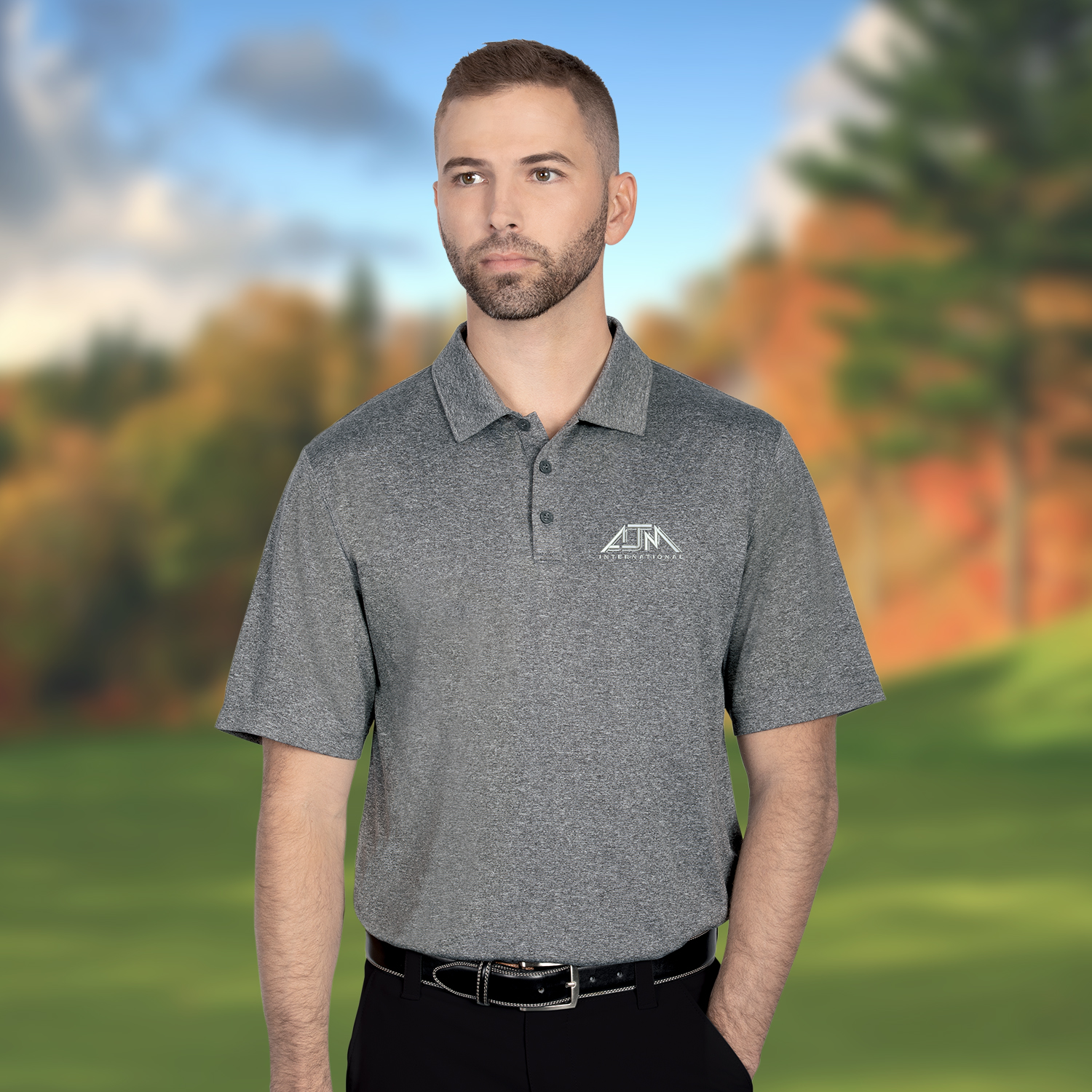 Performance Heather Polo — AJM PM1040 - Image 5