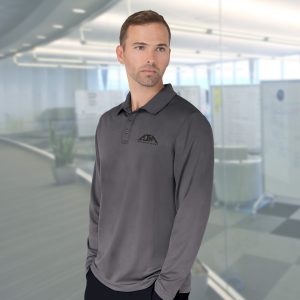 Alternative view of Men's Performance Long Sleeve Polo — AJM PM1901