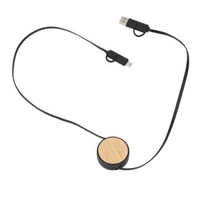 Alternative view of FSC® 100% Bamboo Retractable 5-in-1 Charging Cable