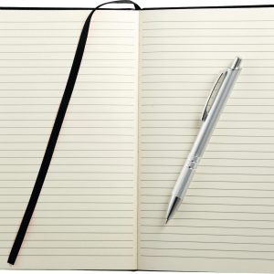 Alternative view of 6" x 8.5" FSC® Mix Viola Bound Notebook with Pen