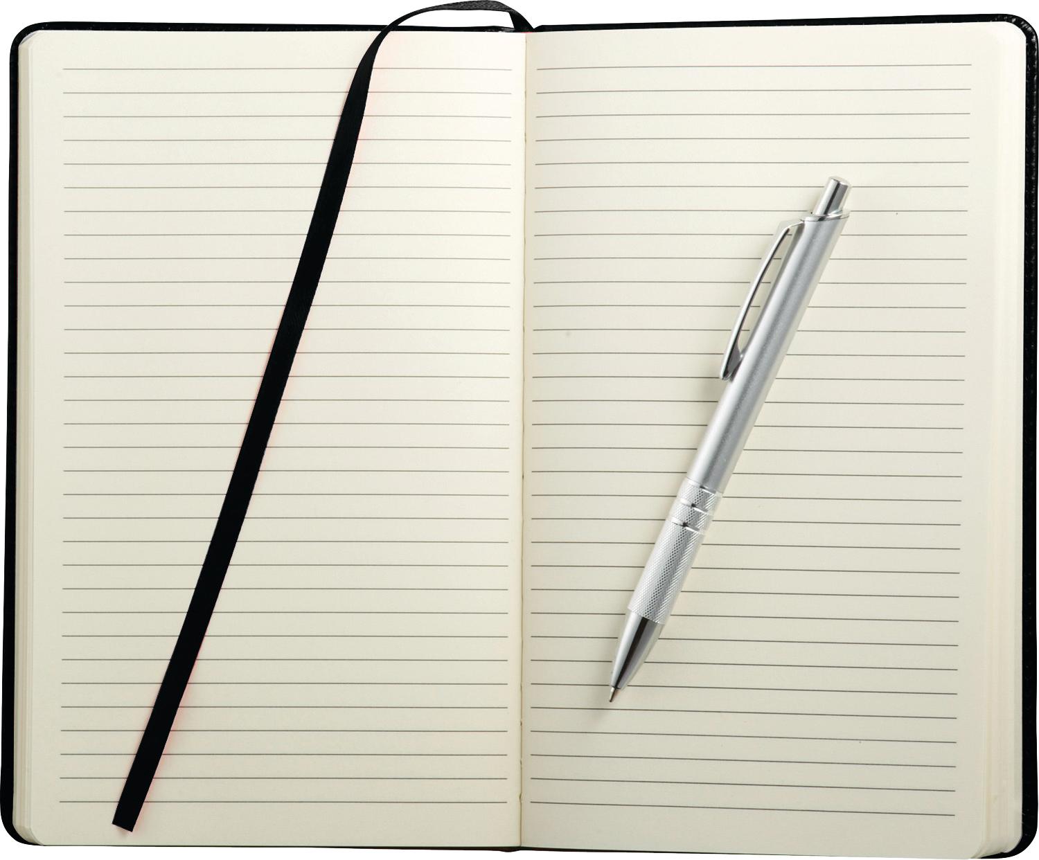 6" x 8.5" FSC® Mix Viola Bound Notebook with Pen - Image 2