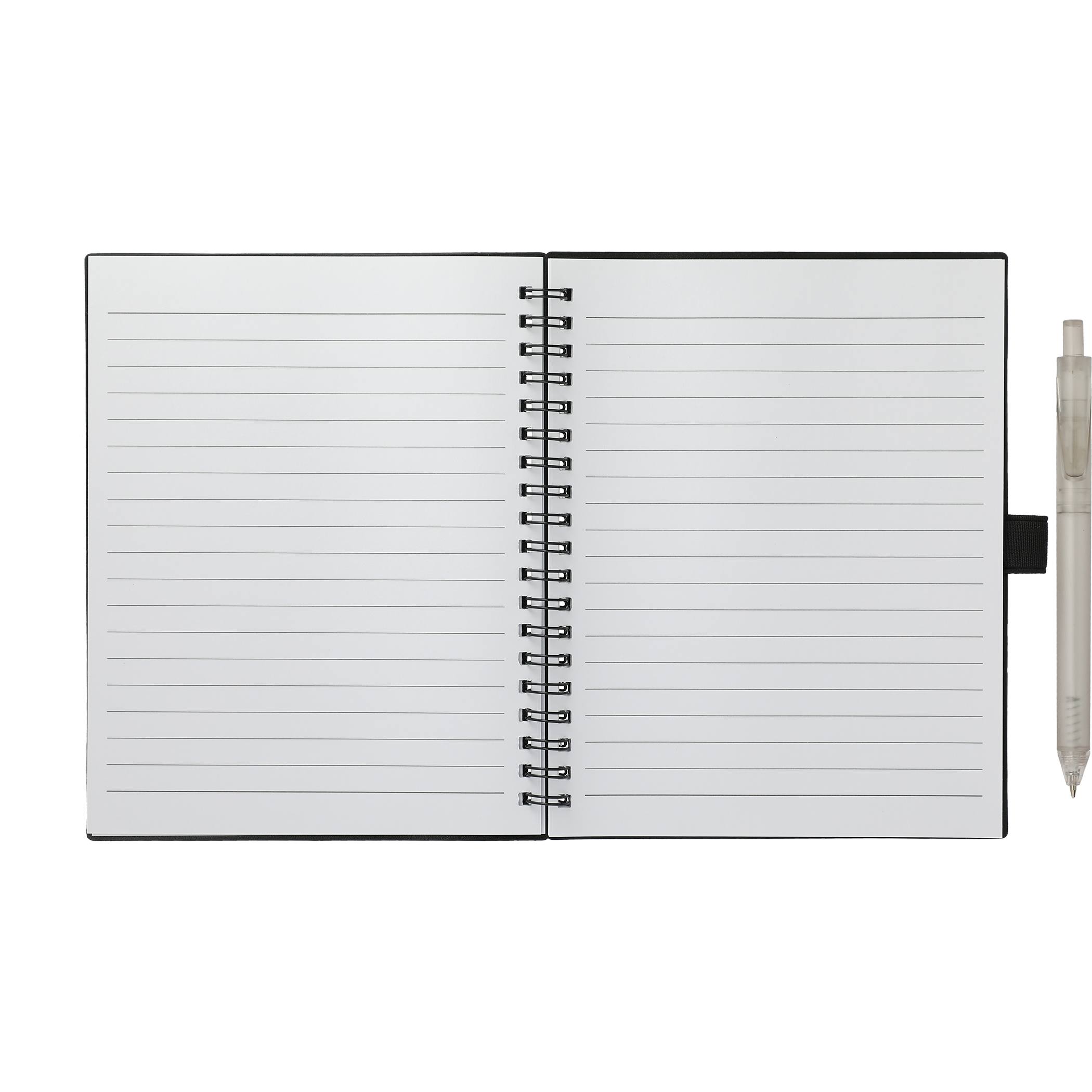 5.5” x 7” FSC® Recycled Spiral Notebook w/ RPET Pen - Image 2