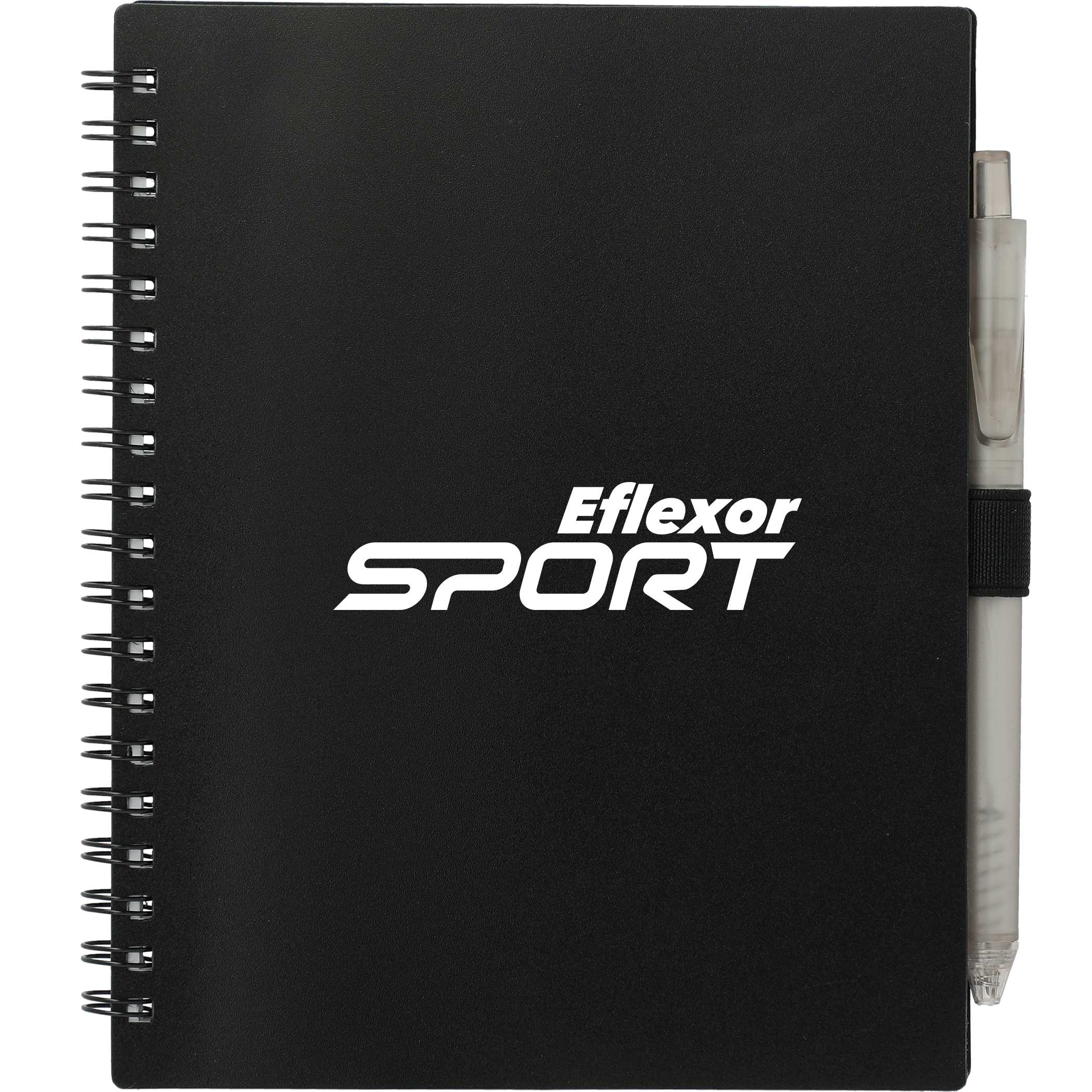 5.5” x 7” FSC® Recycled Spiral Notebook w/ RPET Pen