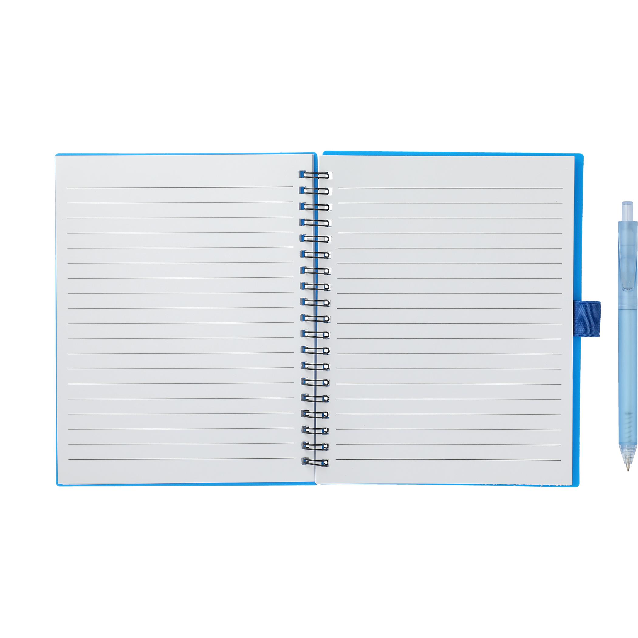 5.5” x 7” FSC® Recycled Spiral Notebook w/ RPET Pen - Image 8