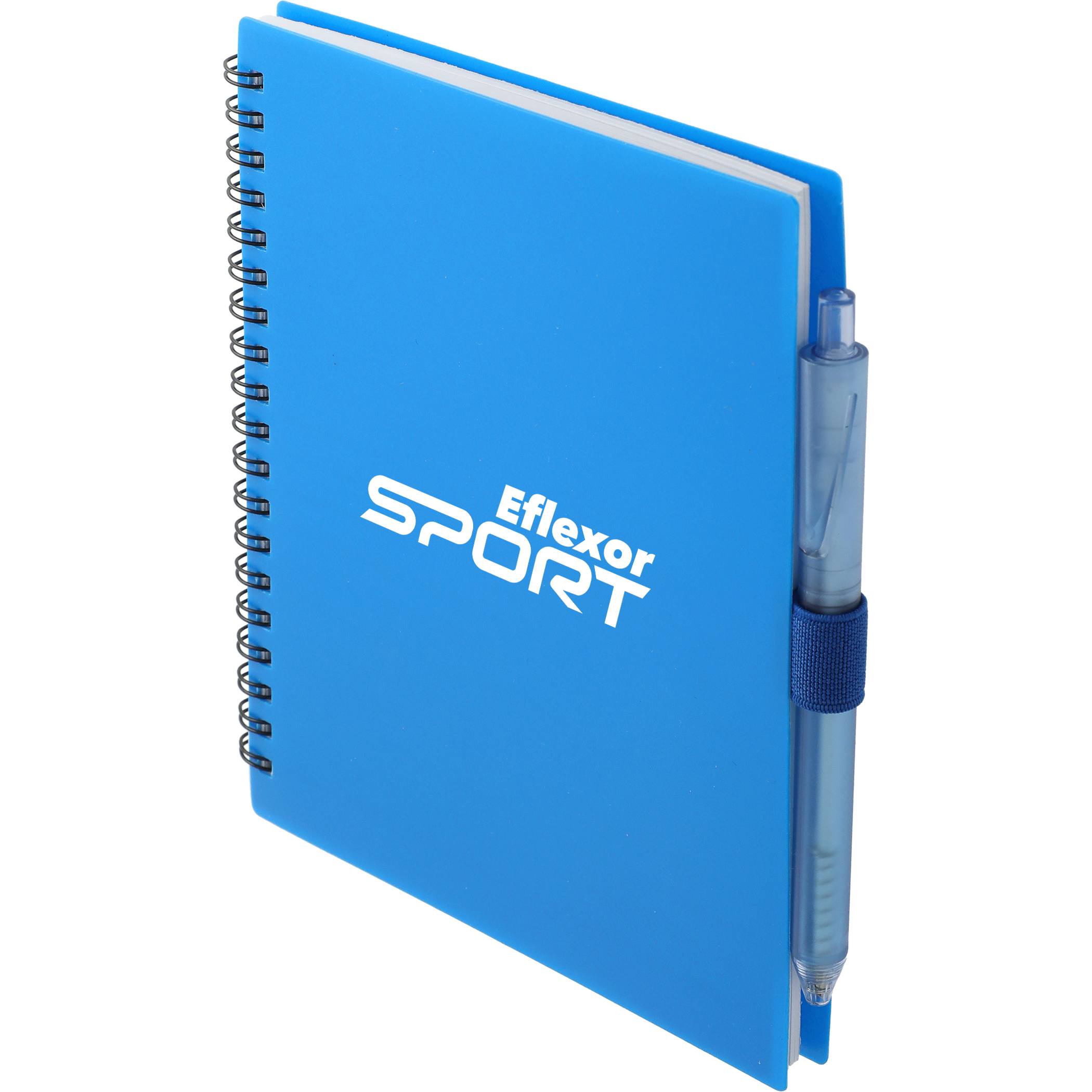 5.5” x 7” FSC® Recycled Spiral Notebook w/ RPET Pen - Image 12
