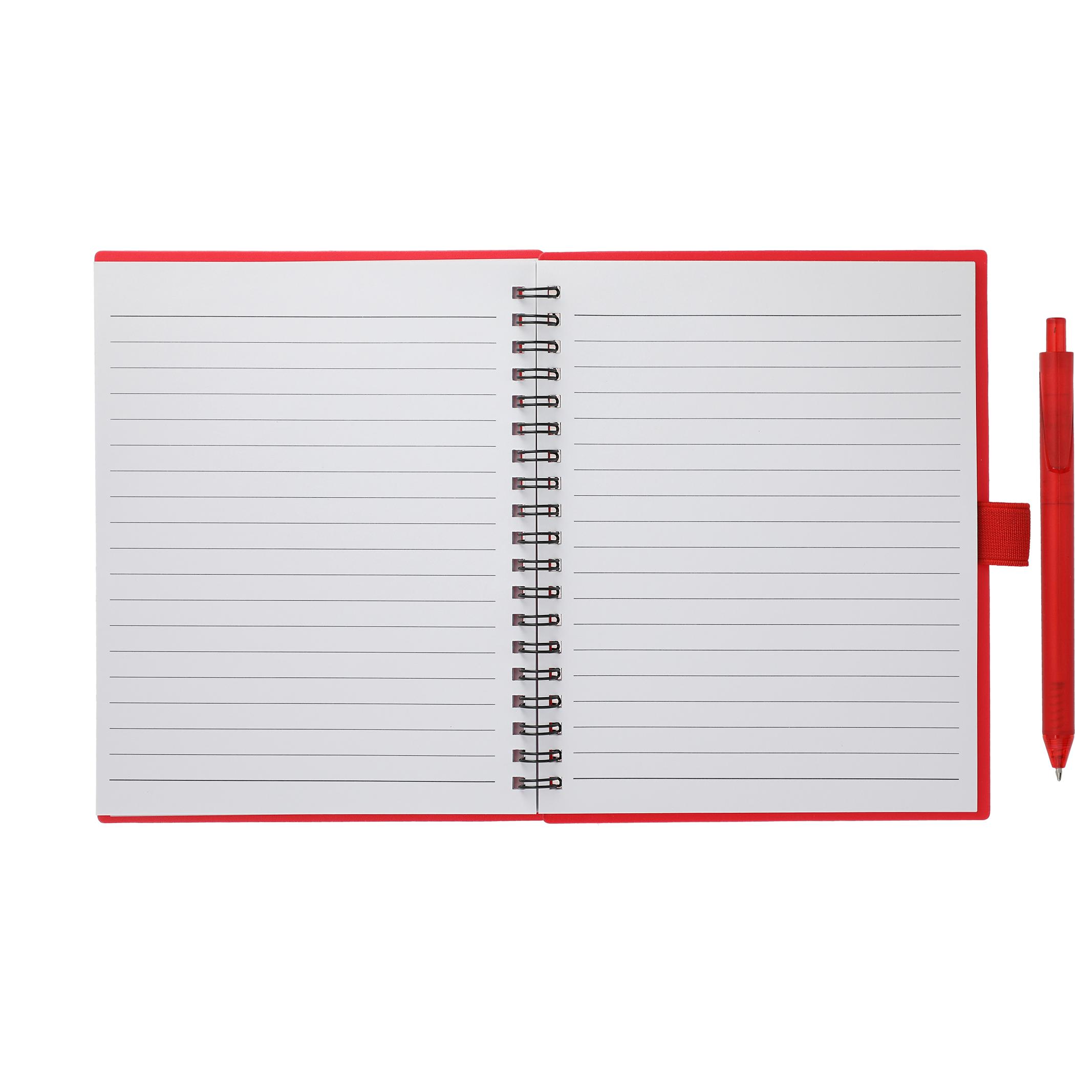 5.5” x 7” FSC® Recycled Spiral Notebook w/ RPET Pen - Image 24
