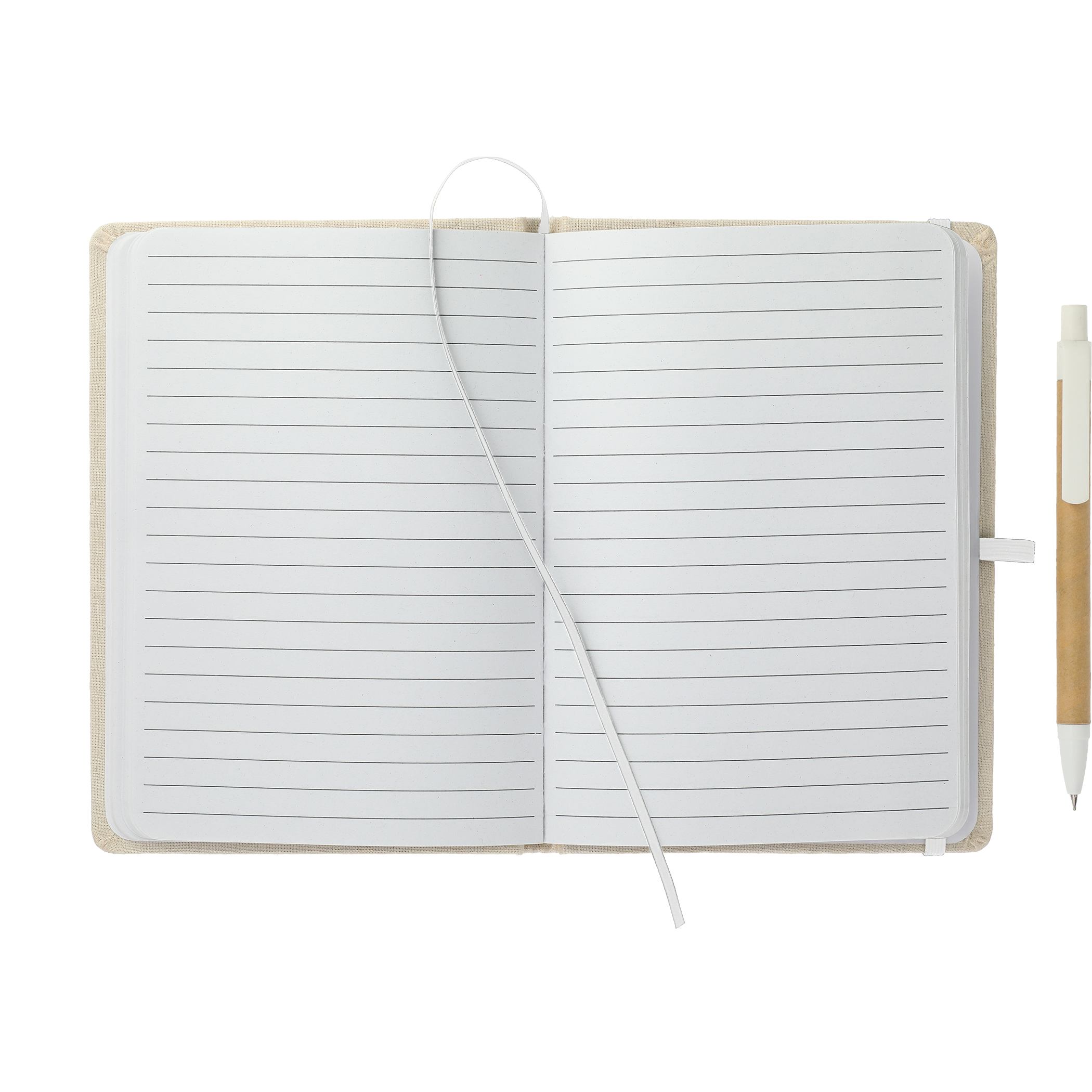 5" x 7" Organic Cotton Bound Notebook w/Pen - Image 2