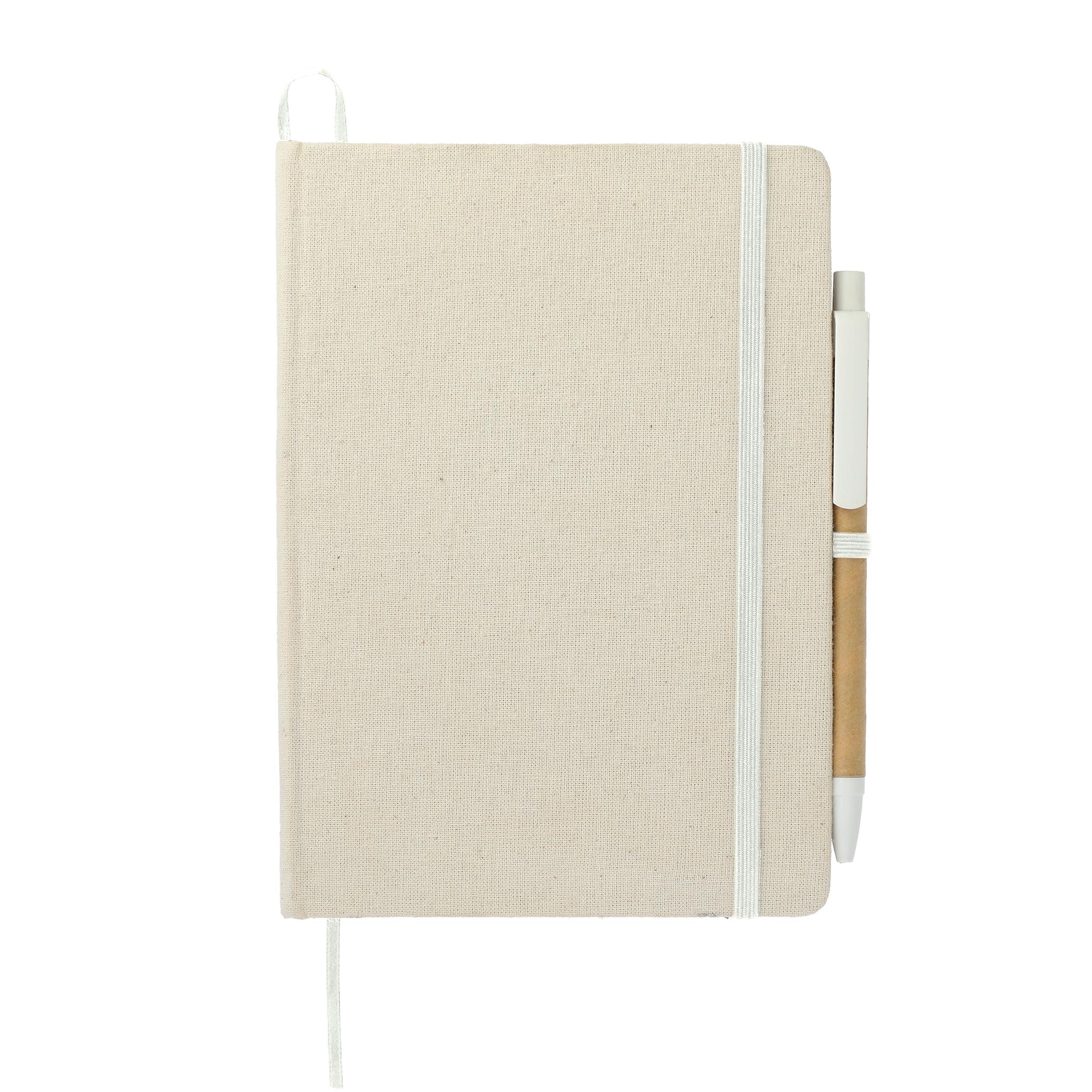 5" x 7" Organic Cotton Bound Notebook w/Pen - Image 5